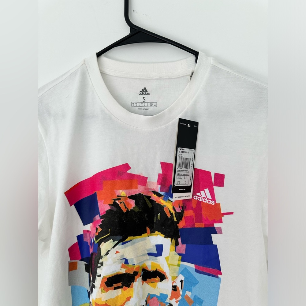 New with tags Adidas Messi Football Graphic Men's Tee - Picture 2 of 6